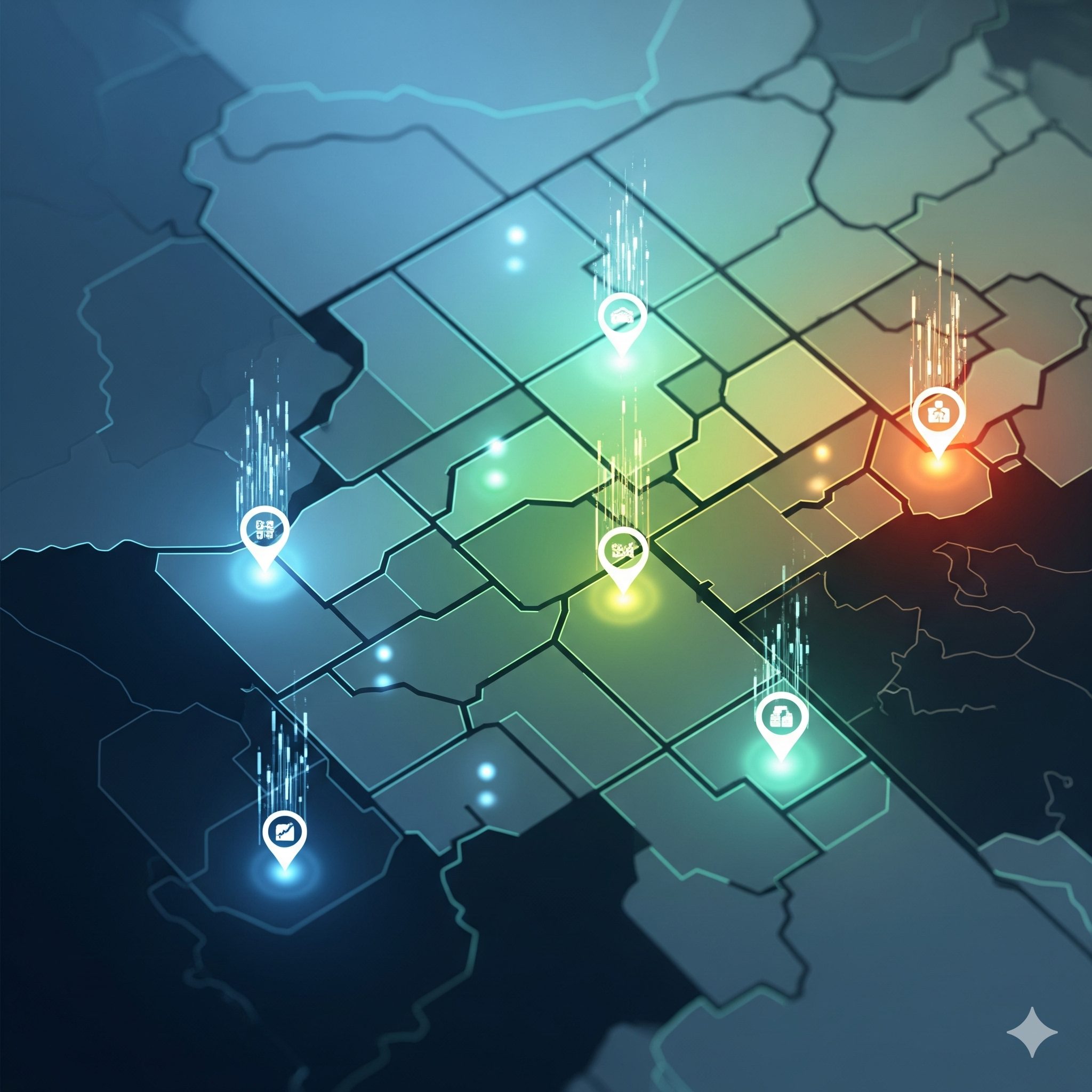 Carte avec des actifs